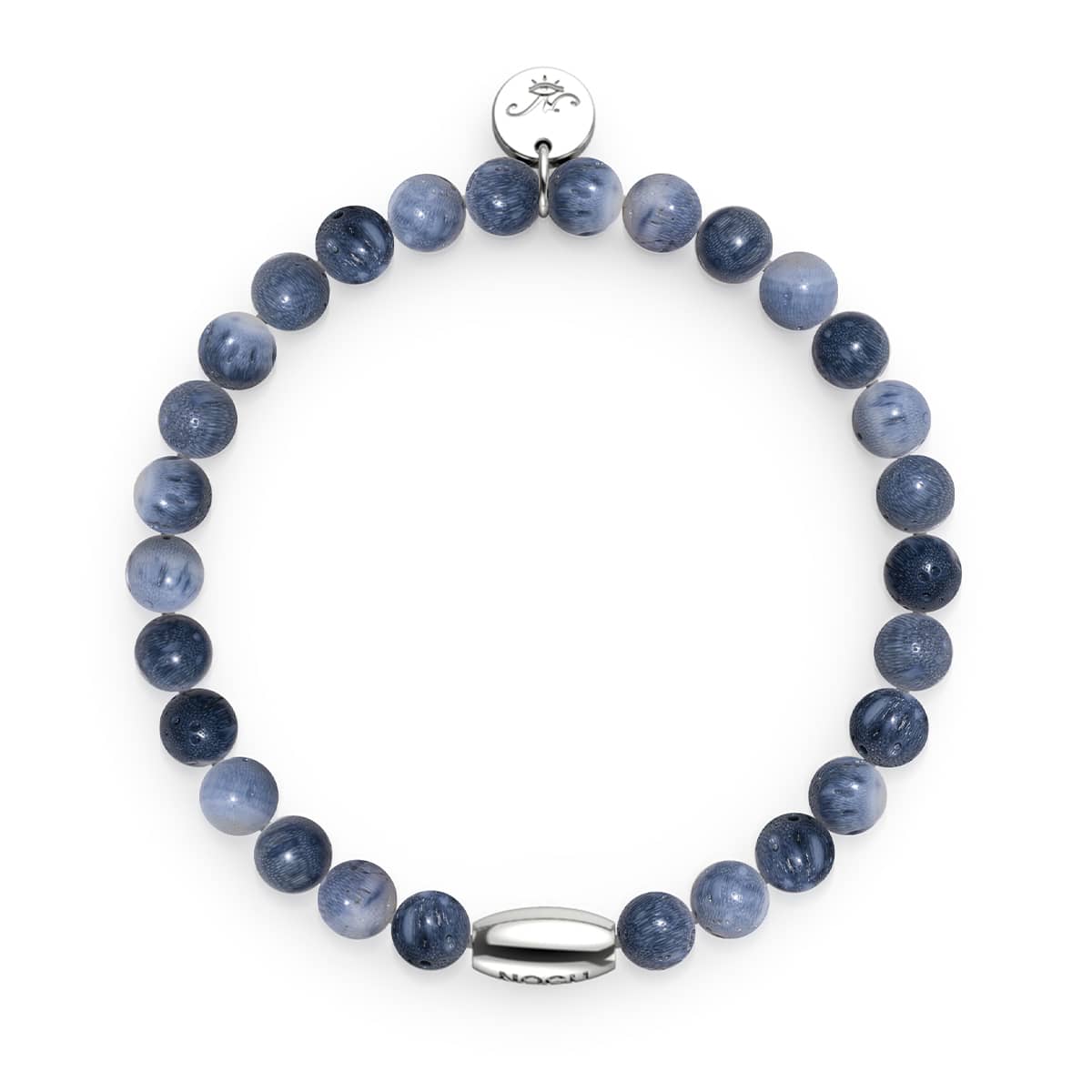 Jeansblau x Silber | Abalone-Armband